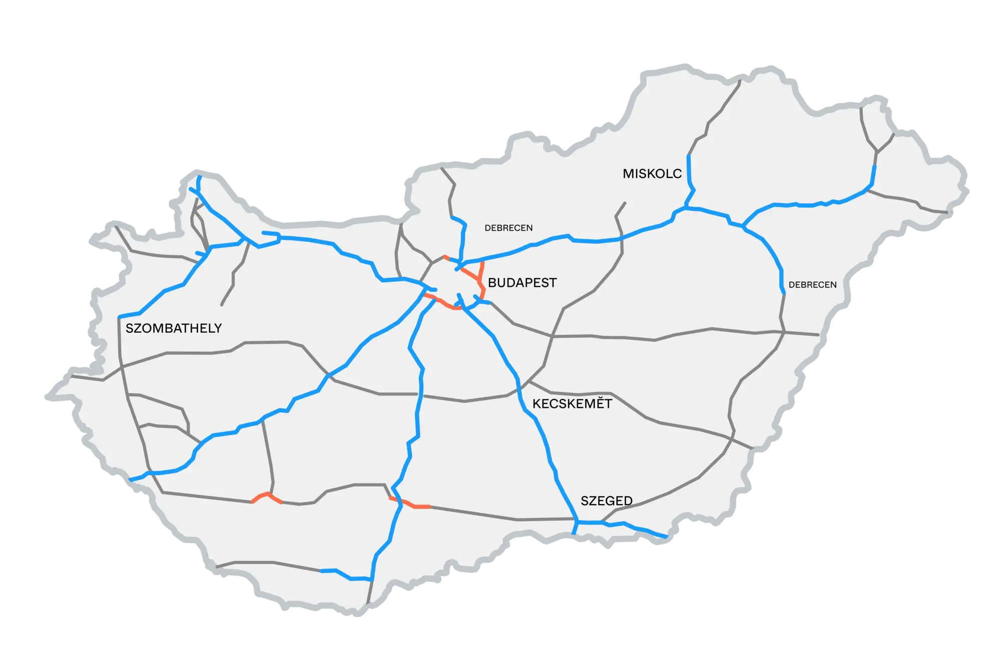 Straßen in Ungarn mit E-Vignette