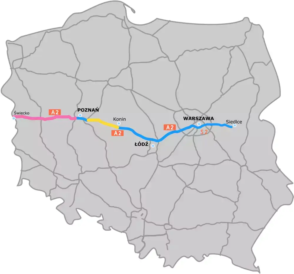 Autobahn A2 Polen - Informationen zu Mautgebühren