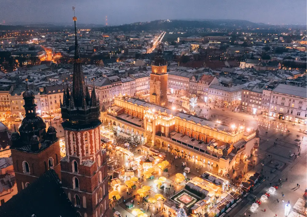 Weihnachtsmarkt in Krakau, Polen